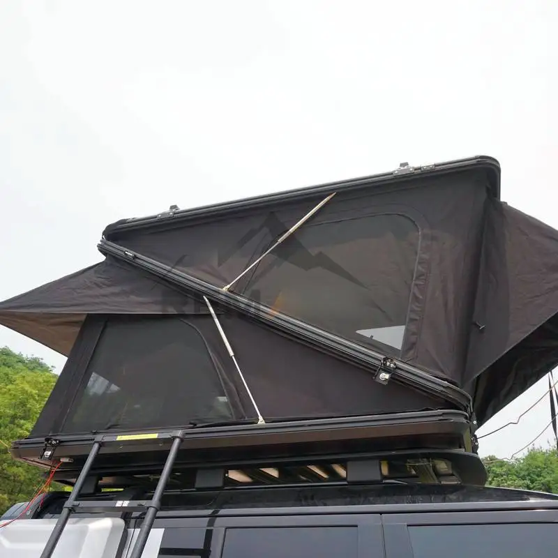 Wear Resistant Large XL Double Car Rooftop Tent Overland Hardshell Aluminum With Dual Lift Z Shape Roof Top