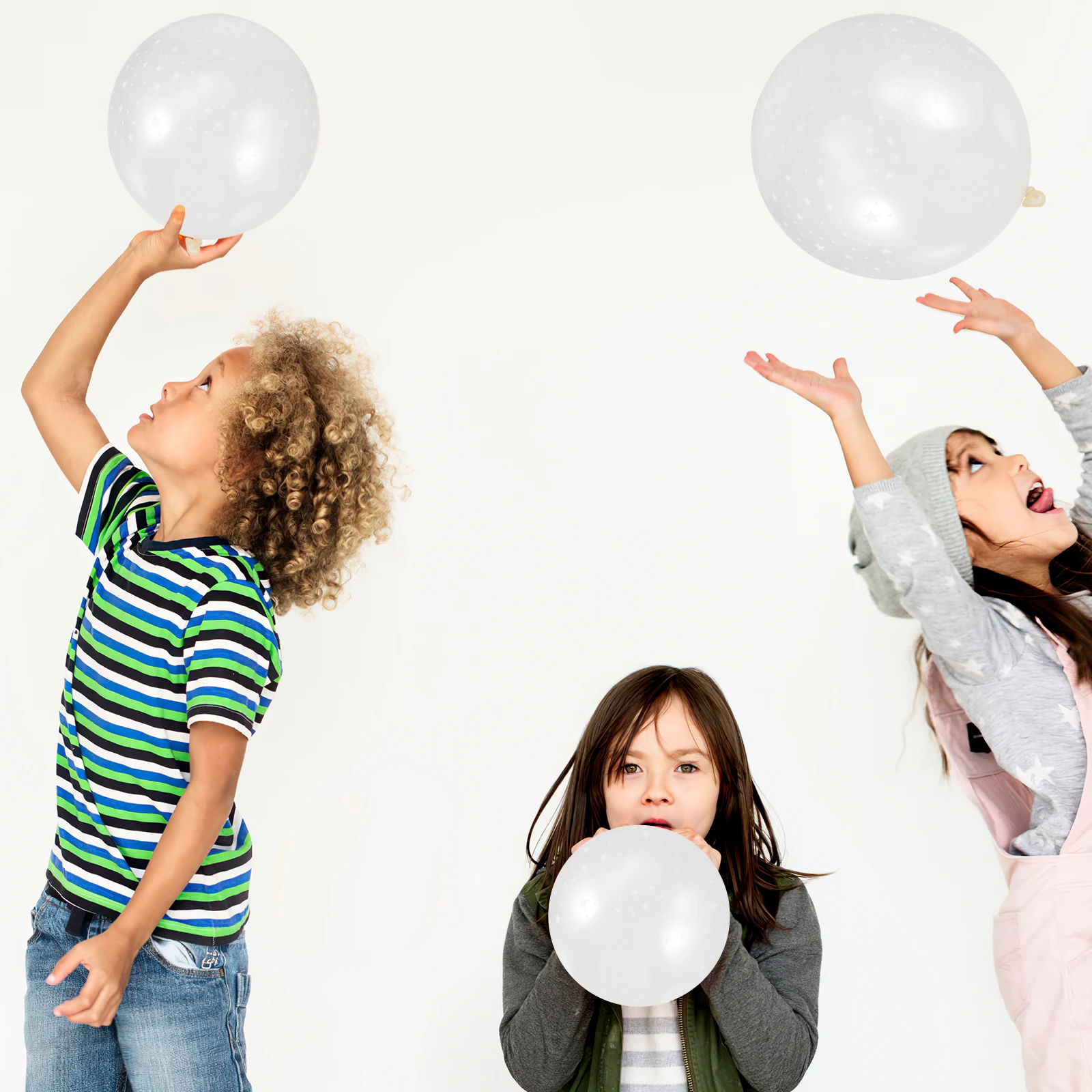 

100 Pcs Star Printing Balloons Transparent Latex Wedding Decor Bridal Shower Anniversary Birthday Party Supplies