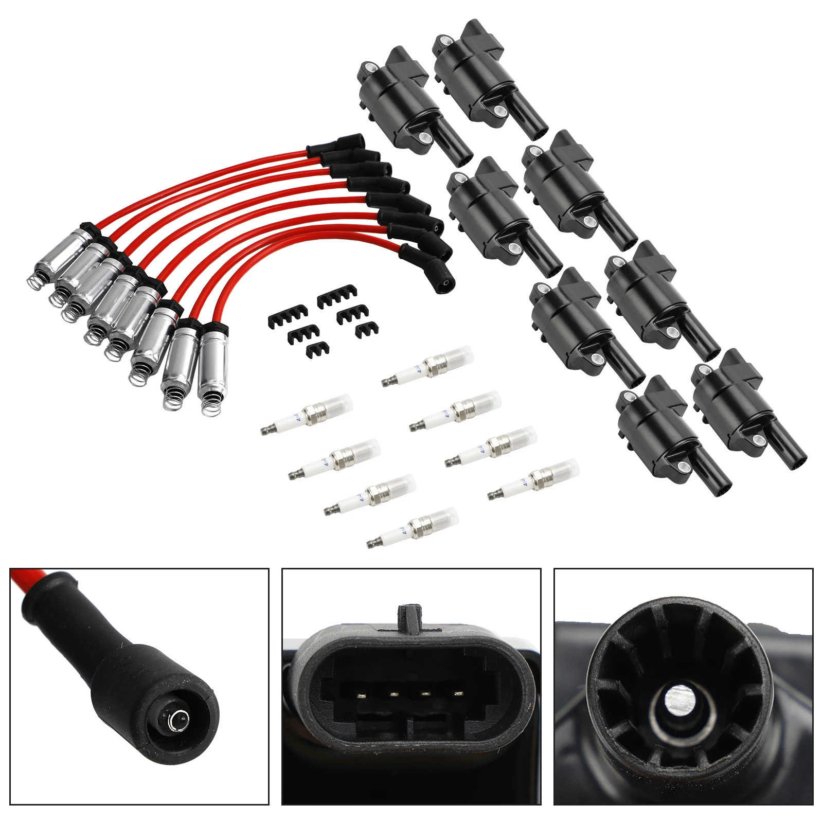 Artudatech 8x Ignition Coil+Spark Plug+ Wire UF414 For GMC Silverado 1500 Tahoe 5.3L