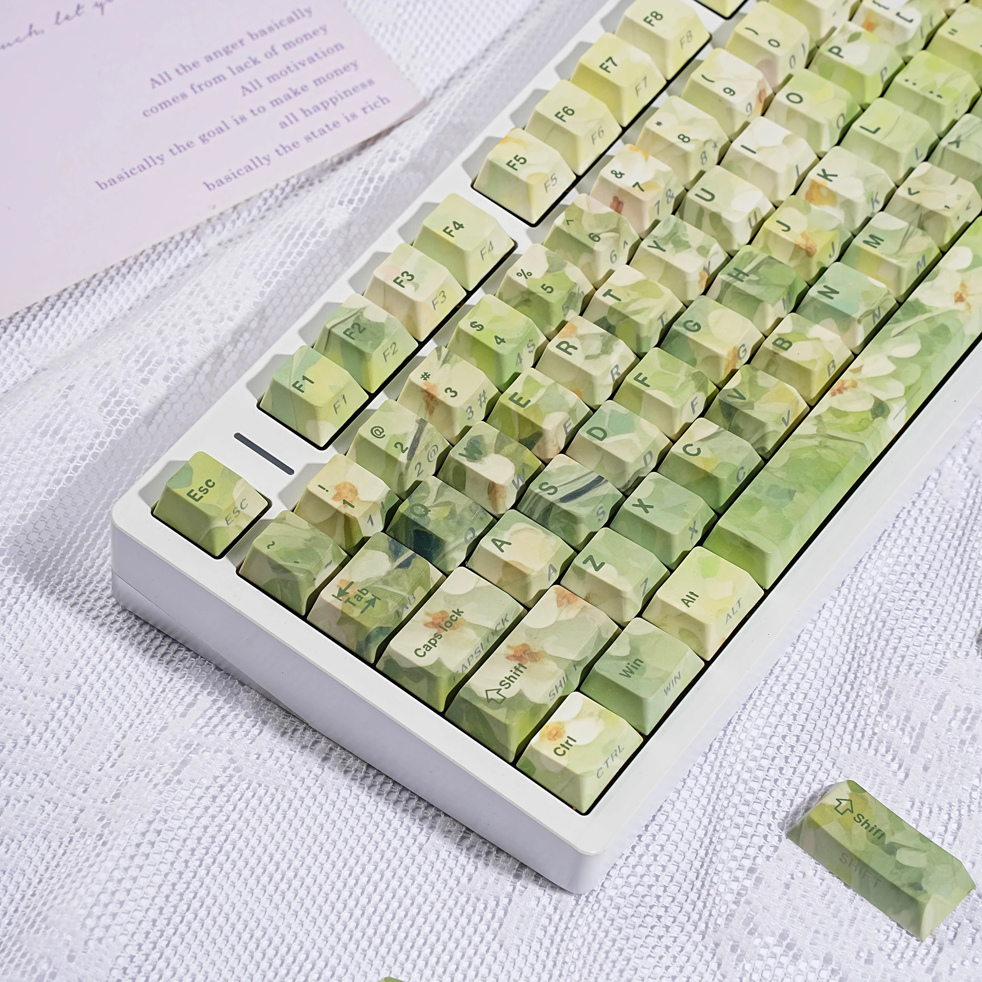 JCM Keycaps Dye-Sub PBT Side-lighted Cherry Profile Spanish Arabic French German Russian For Mechanical Keyboard Hi75