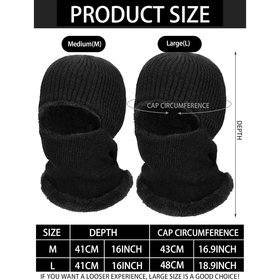 Passamontagna lavorato a maglia più caldo cappello antivento che copre il viso per uomo donna in pile sport all'aria aperta