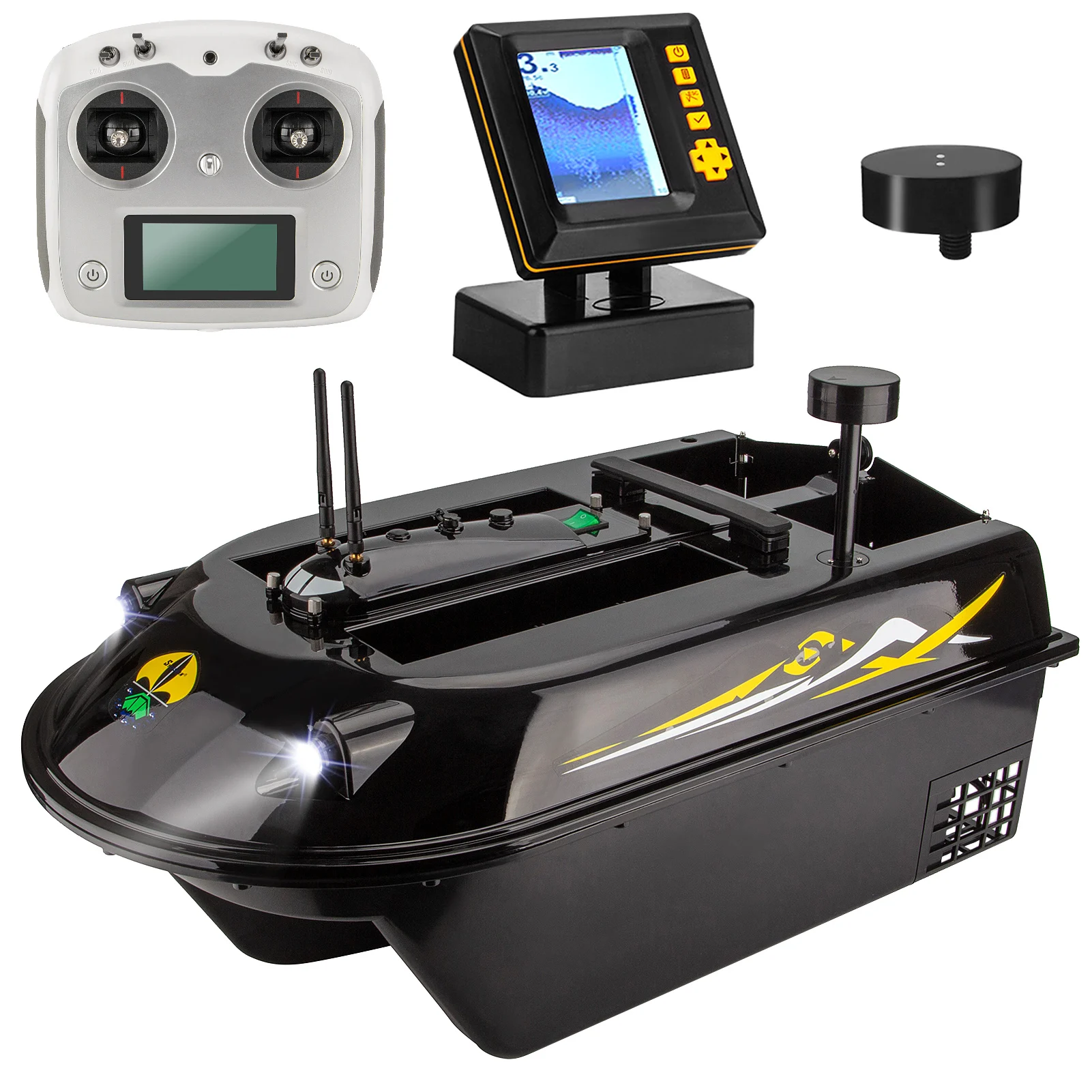 GPS RC Fish Bait Boat 8kg Load with 600M Remote Control Sea Fishing Bait Boat with Fish Finder Smart Fishing Remote Control Boat