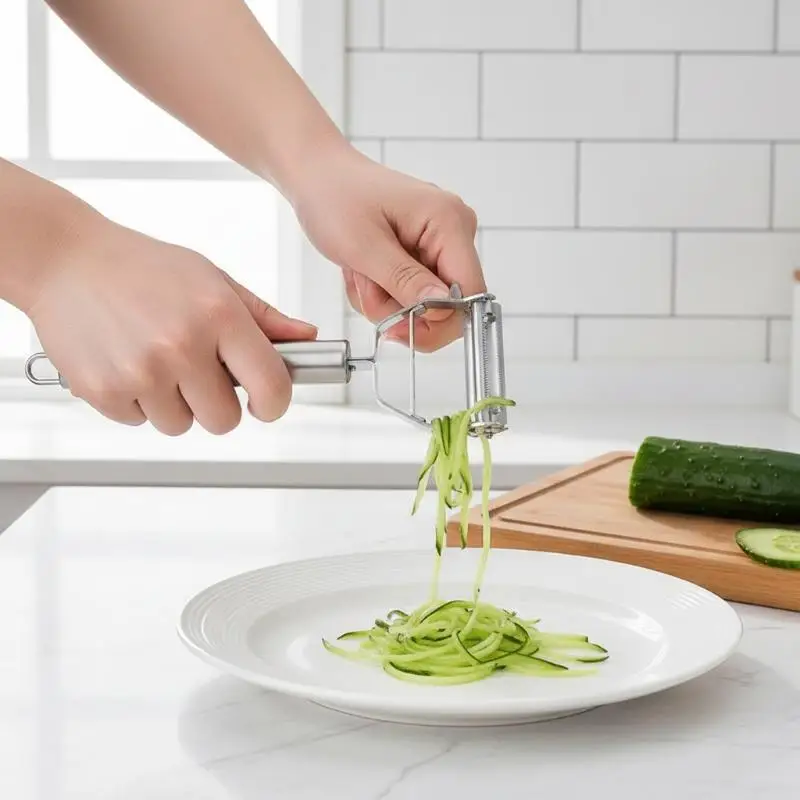 2-in-1 Multi-Function Stainless Steel Double-Head Vegetable Peeler And Julienne Slicer For Kitchen