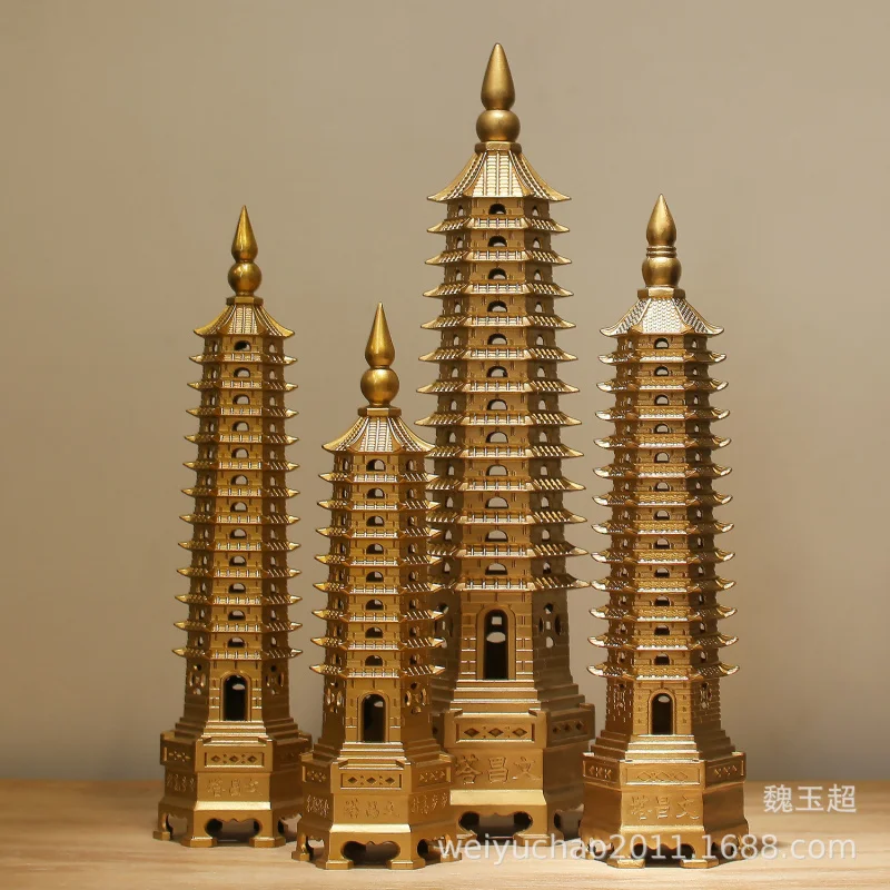 

Wholesale Pure Copper Wenchang Pagoda Ornament Brass Nine Layers Thirteen Layers Office Decoration Home