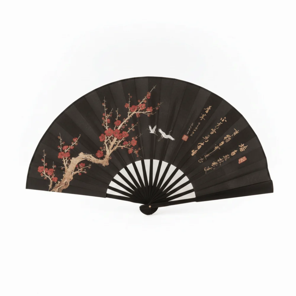 Decoration Collapsible Hand Fan Chinese Style Cloth Ancient-style Folding Fan Home Ornaments Flower Dancing Hand Fan