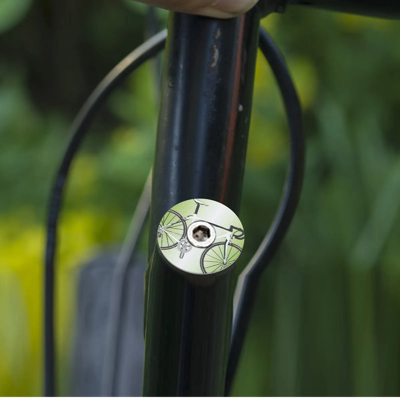 

Bike Headset Cap Aluminum Alloy Lightweight Sturdy Pressure Resistant Bike Stem Cover Replacement Part Headset Cap