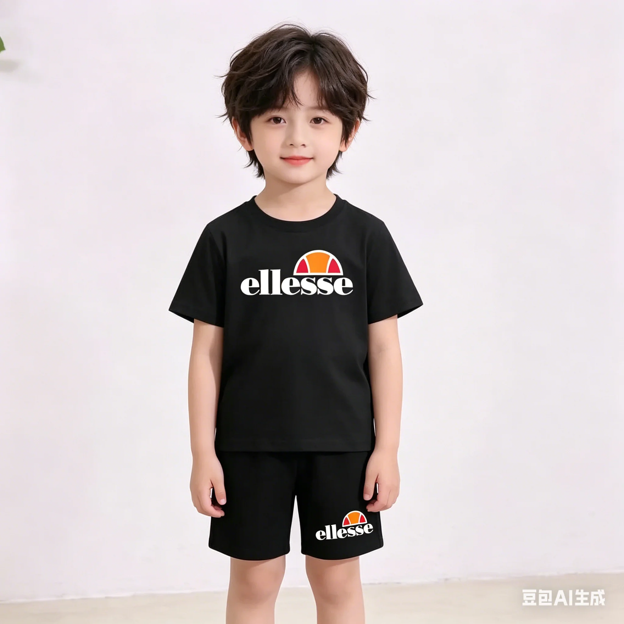 

T Shirt Boy Girl Summer 3-12 Age New Model 2 Piece Set Short Sleeve+Shorts Comfortable Breathable Children Sportswear Casual
