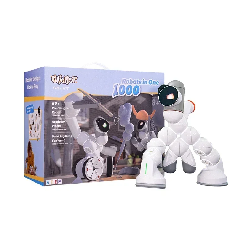 New ClicBot Intelligent Robot Electronic Pet Robot AI Program Modular splicing Desktop Kid Puzzle Toy Accompany Christmas Gift