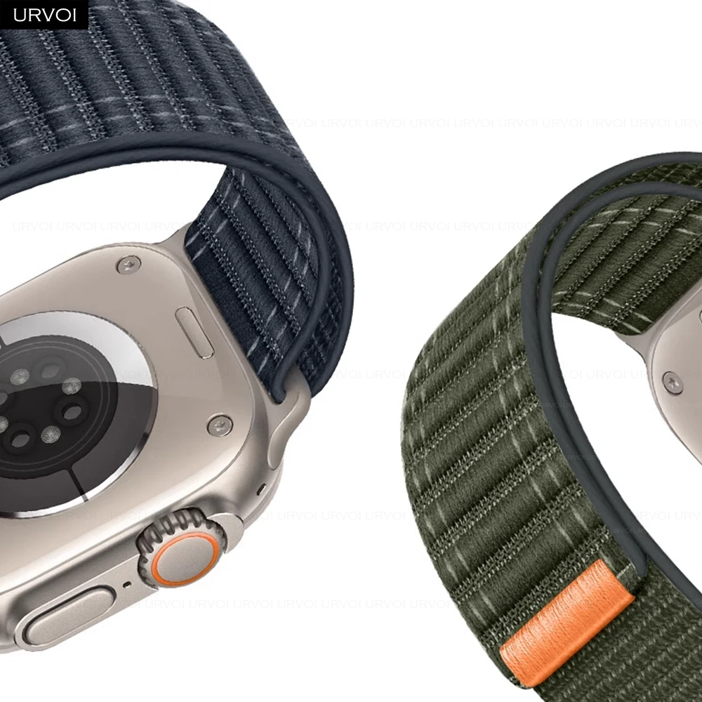 URVOI Band for Apple Watch Ultra 2 1 Series 10 9 8765 SE Wave Sport loop nylon strap wristband for iWatch hook and loop fastener