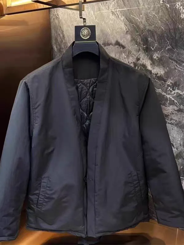 

Men's Winter Thiened Cotton Jaet Warm Loose Fit Collarl Cotton Coat Trendy Chinese Sle Versatile Long Sve Casual ...