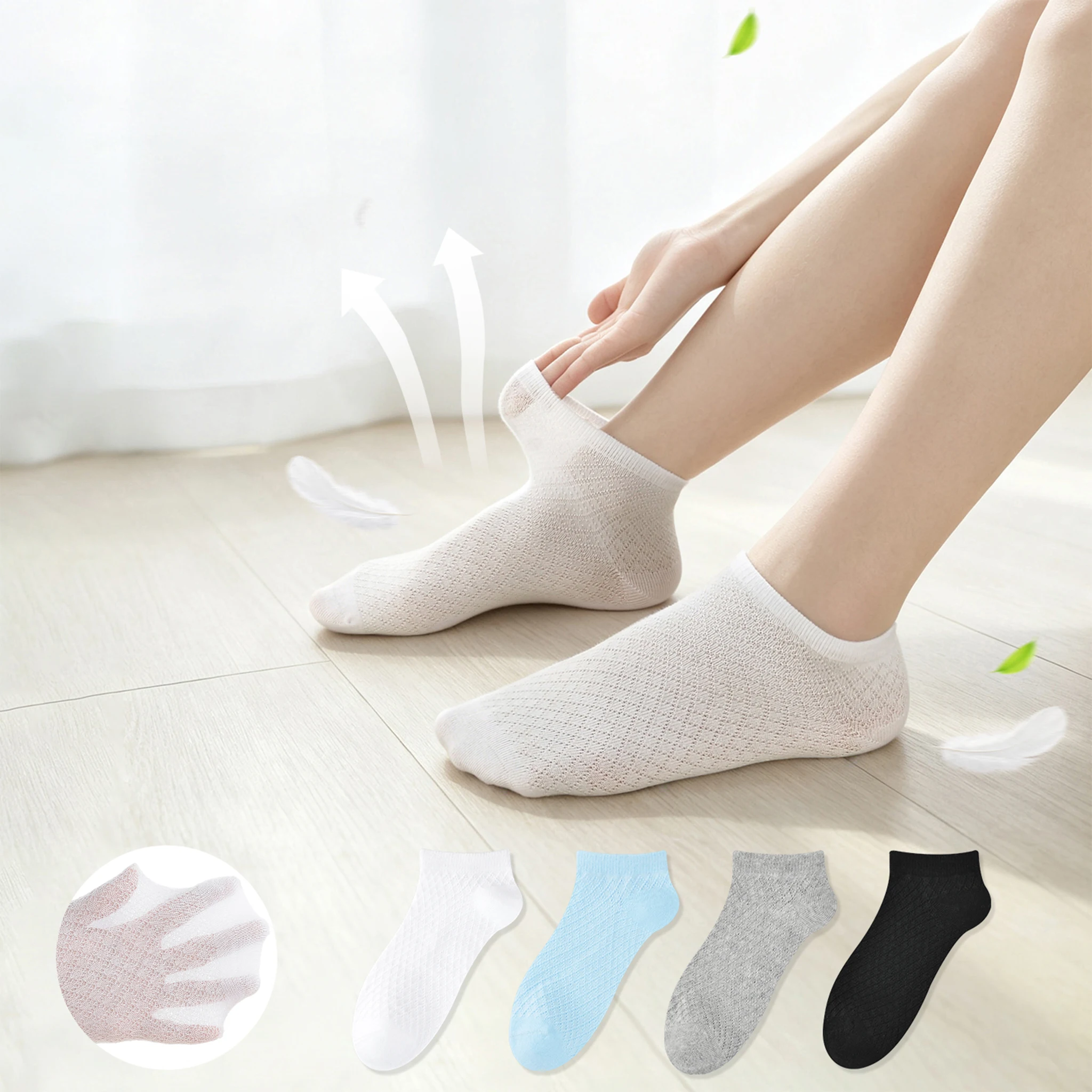 Children's Socks Summer Thin Girls Boys Pure Cotton Boneless 2-12 Years Old Spring and Autumn Thin Students Low Cut Mesh Socks