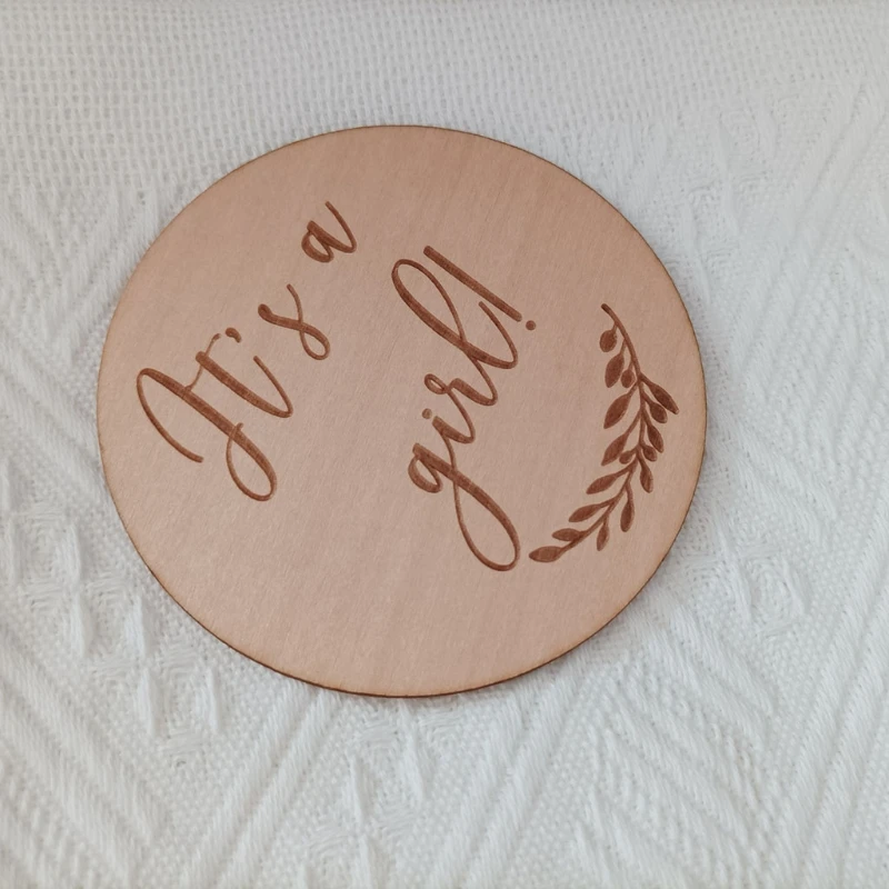 Wooden Baby Milestone Card Newborn Monthly Growth Recording Cards Baby Birth Commemorative Cards Photography Props