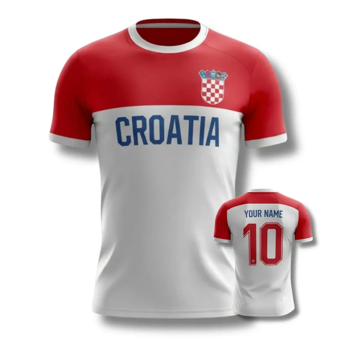 Croatian Soccer Jersey, Red White Football Top, National Team Gift,Custom Name Number Sleeve Summer Unisex T-shirt