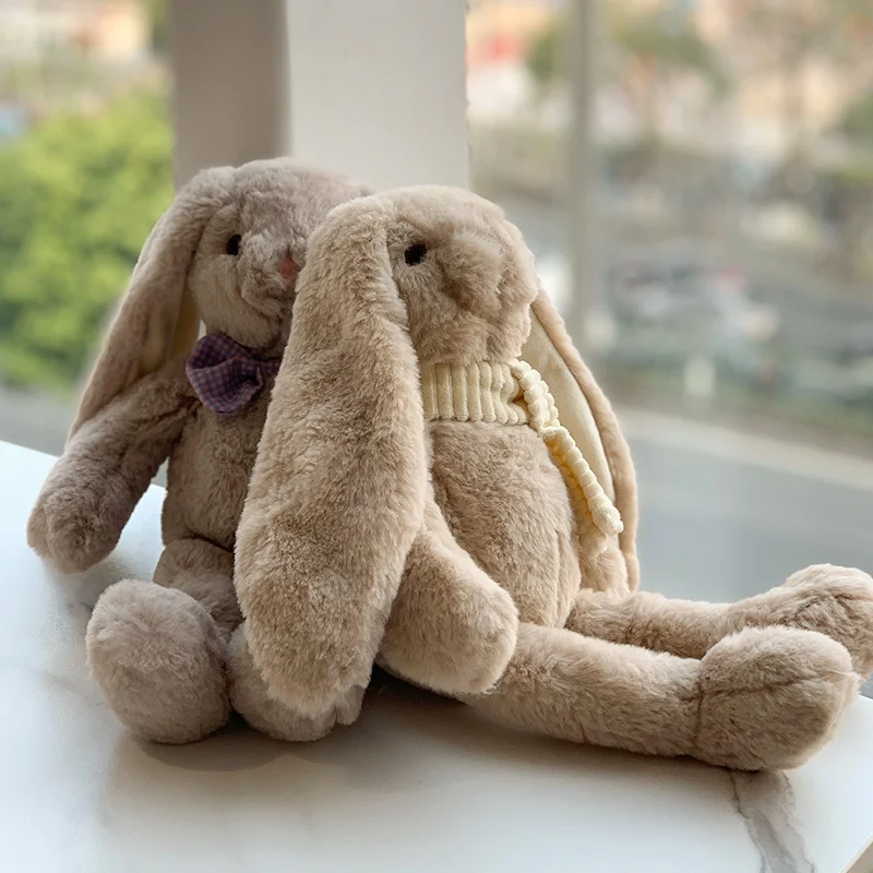 

Adorable Little White Rabbit Plu Toy Doll Pillow Long Ear Rabbit Birthday Gift for Girls Cute Soft Stuffed Animal Toy