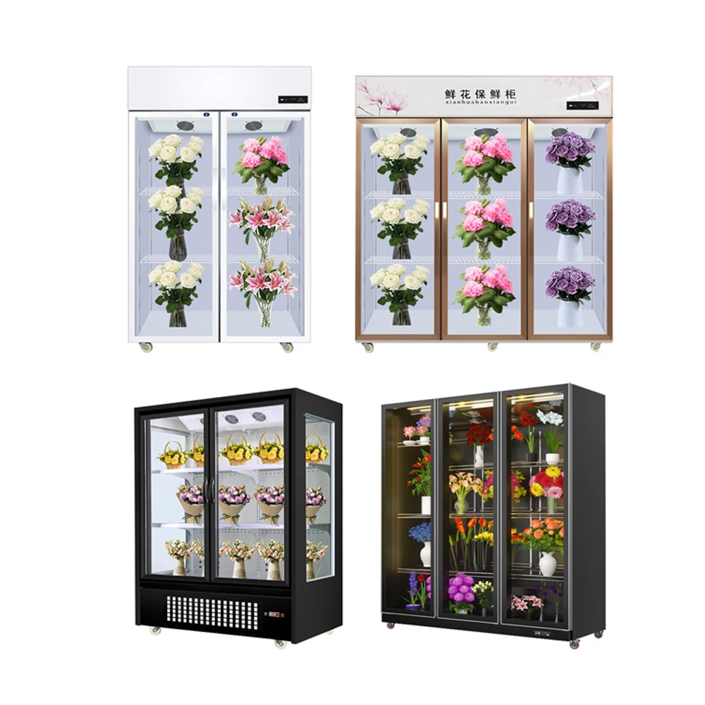 Rebirth Flower Display Cooler Flower Fridge Glass Display Flower Shop Display Fridge