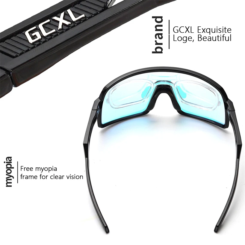 GCXL Photochromic Cycling Glasses UV400 Sunglasses Outdoor Sports  Eyewear MTB Bicycle Riding for Men Women Road Bike Goggles