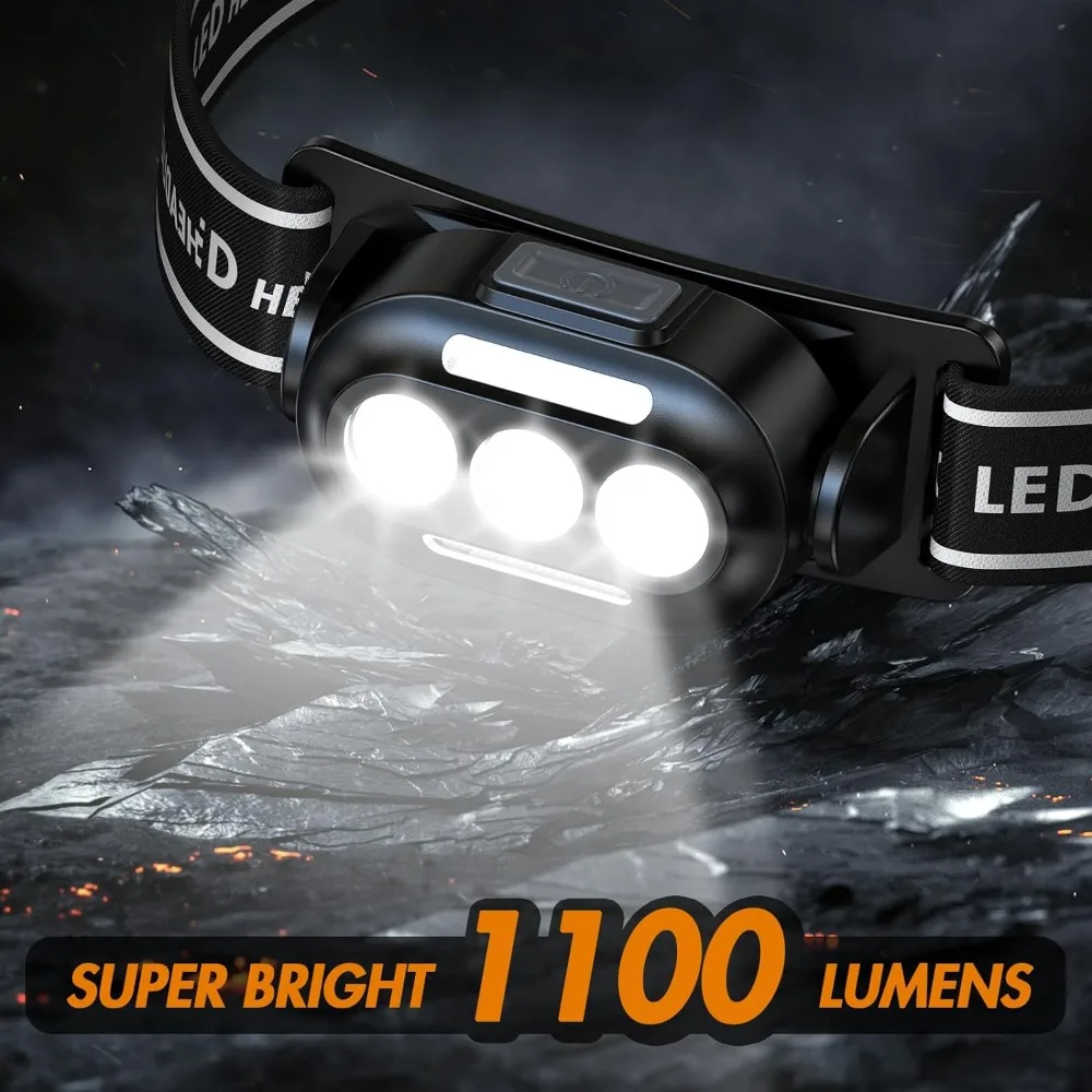 Ultra Bright Usb Rechargeable Headlamp Led Head Flashlight With White Red Blue Head Lamp IPX4 Waterproof Headlight Head Light