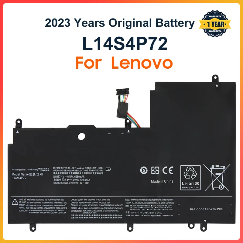 L14S4P72 Laptop Battery for Lenovo Yoga 3 14 Yoga 700 14ISK Series Yoga3 14-IFI Yoga 3 14-ISE L14M4P72 7.5V 6230mAh