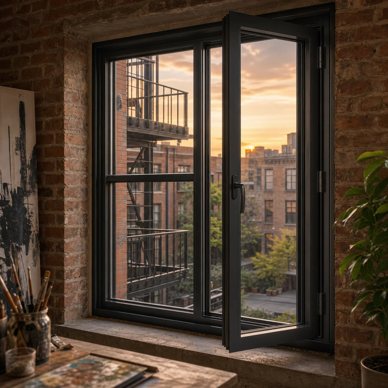 Personalized Customization Bedroom Hinged Window Noise Reduction Aluminum Frame Glass Windows Wear Resistant Casement Windows