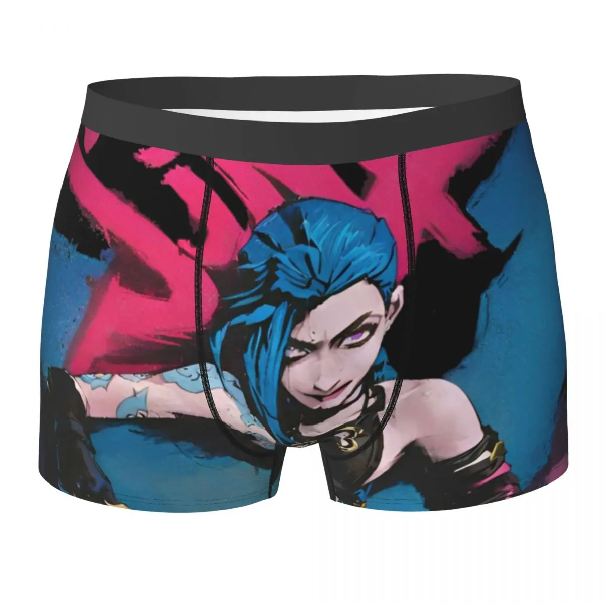 

Jinx Arcane League Of Legends Нижнее белье Шорты-боксеры с принтом Модные мужские трусы Эластичные шорты Трусы Идея подарка