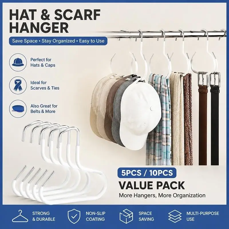 Stainless Steel S Hook Non Slip Dipped Coating Wide Opening Closet Organizer Hanging Bags Clothes Hats Storage Rack