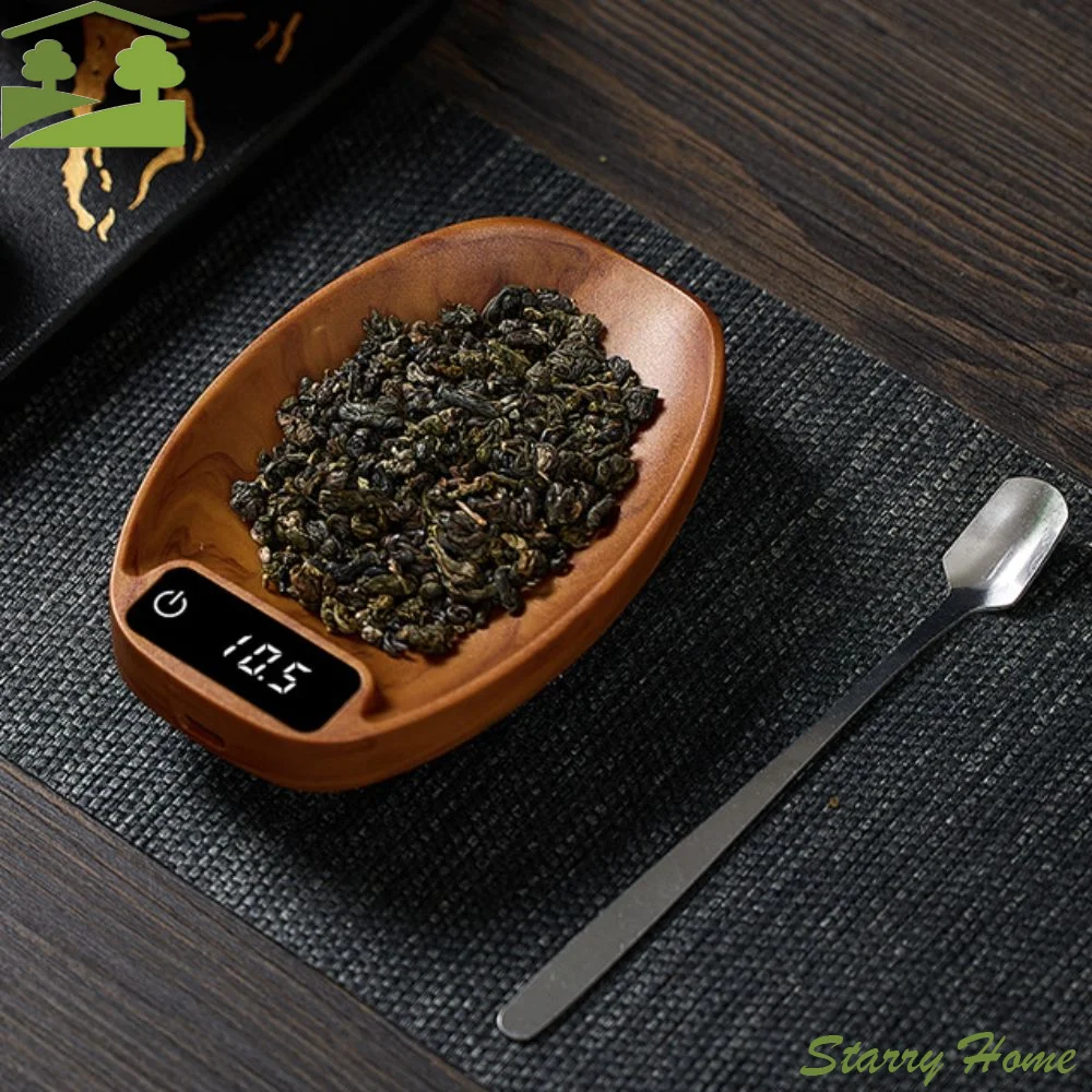 

Tortoise Shell Pattern Electronic Tea Scale Touchscreen 0.1 Gram Accuracy Coffee Scale Plastic Long-lasting Battery Life