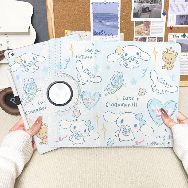 

Sanrio Hello Kitty Cinnamoroll Protective Case Kawaii Animation 360°Rotating iPadAir6 Protective Case Pro2024 Drop Protection