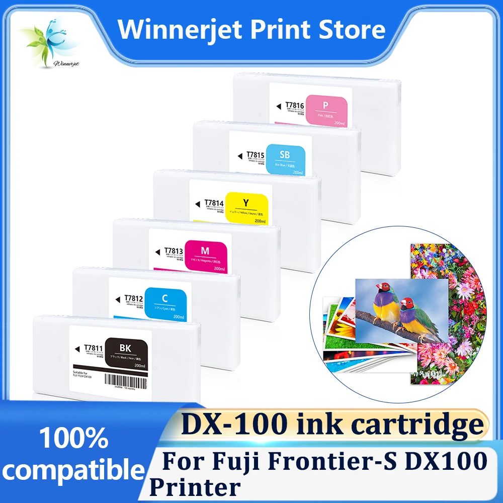 

DX 100 DX-100 T7811-T7816 Ink Cartridge Dye-based Ink For Fuji Frontier-S DX100 Printer T7811 T7812 T7813 T7814 T7815 T7816