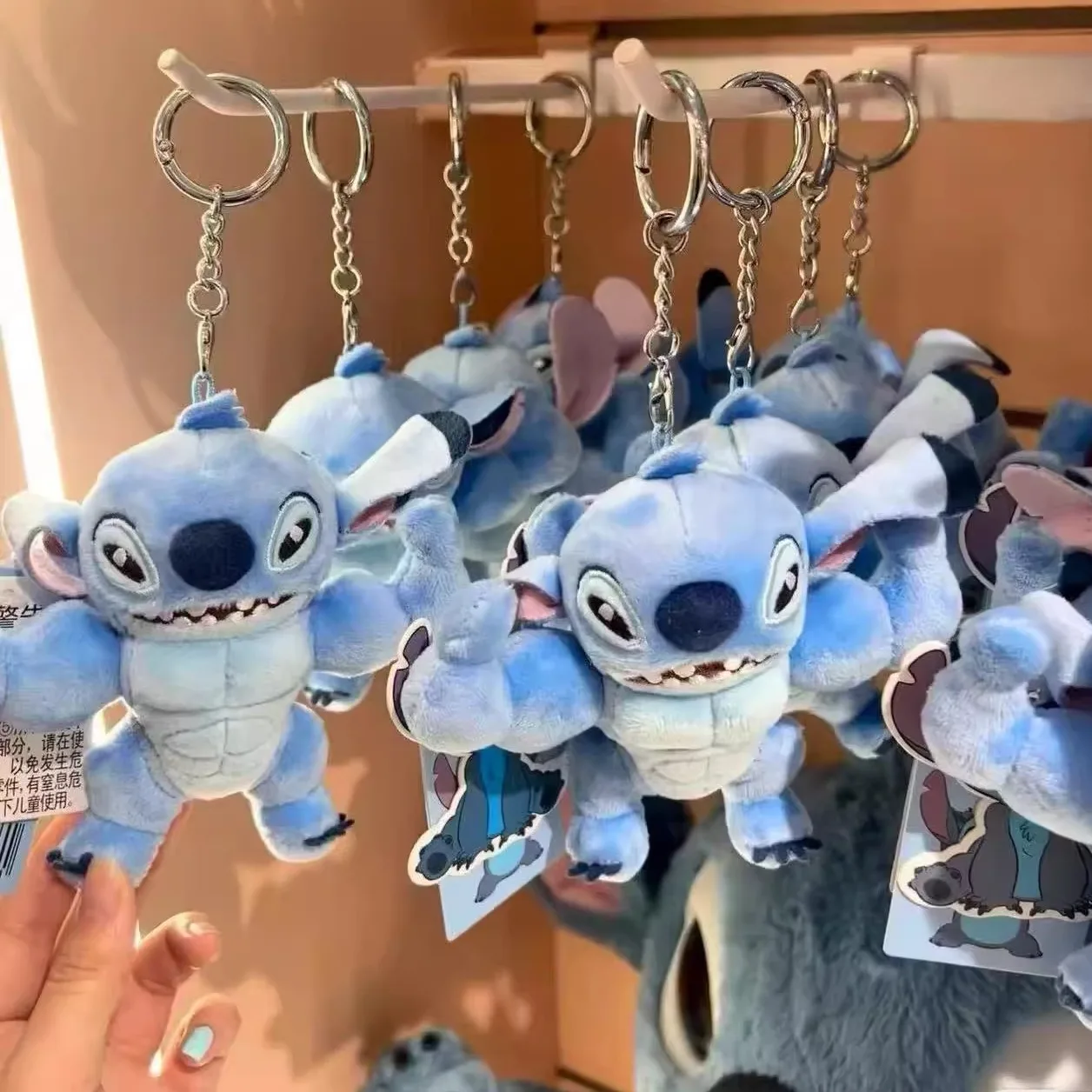 

Disney Stitch Muscle Plush Keychain - Burly Hunky Anime Stuffed Toy Bag Charm, Cute Soft Kawaii Collectible Gift