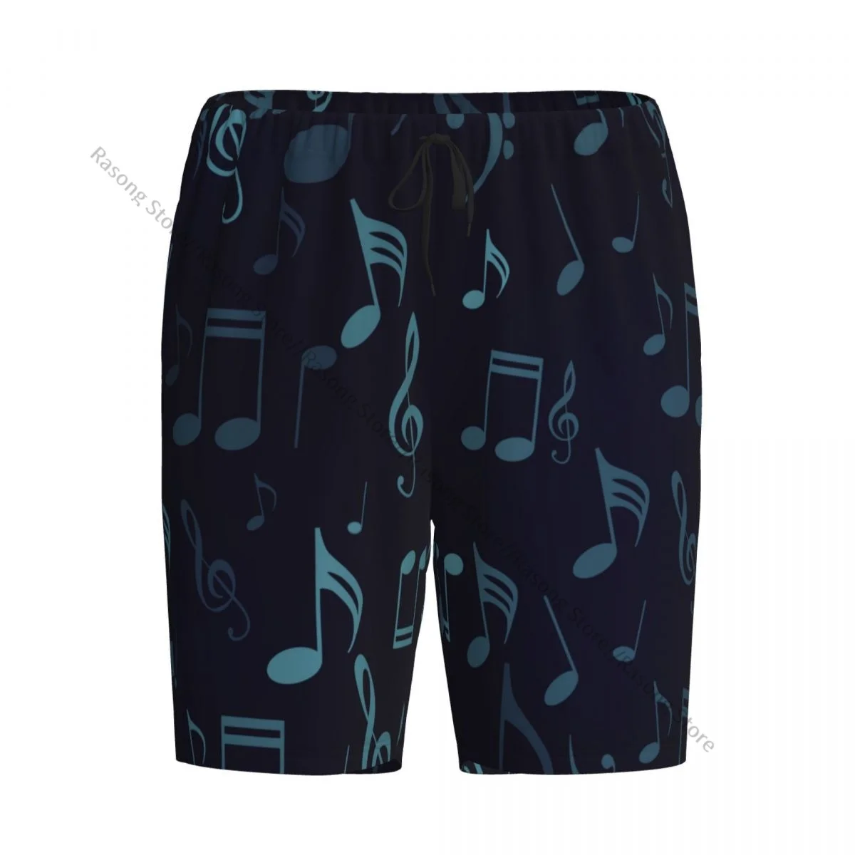 

Men's Short Pajamas Pants for Sleeping Music Notes Treble Clef Loose Button Pants