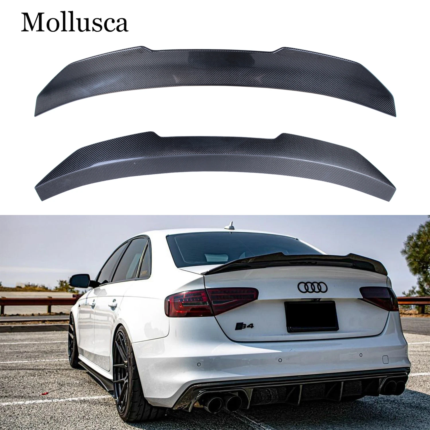 

For AUDI A4 B8.5 Sedan PSM Style Carbon fiber Rear Spoiler Trunk wing 2012-2016