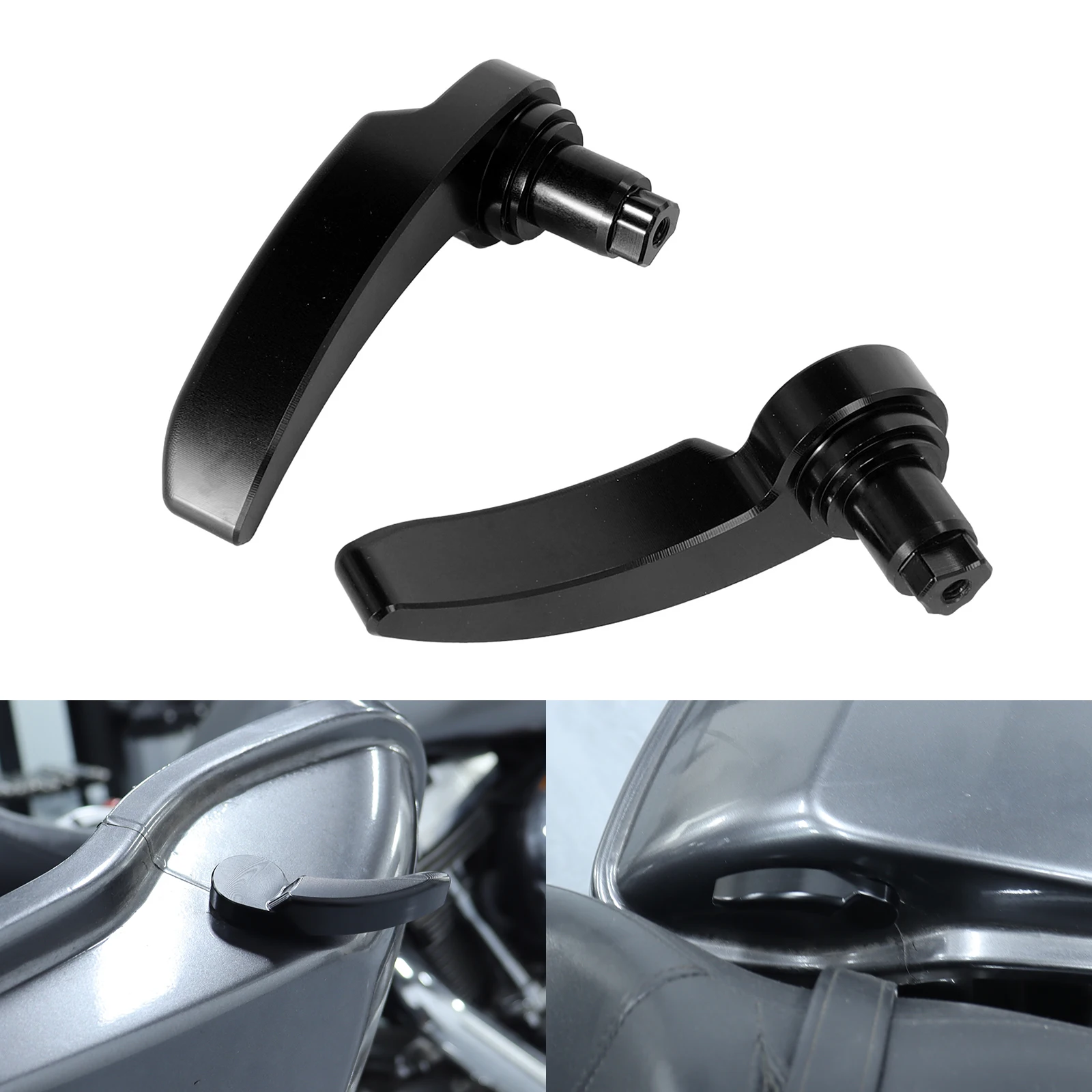 Motorcycle Saddlebag Latch Kit Lid Lifter Lever Black For Harley Touring Road King Street Electra Glide Ultra Limited 2014-2023