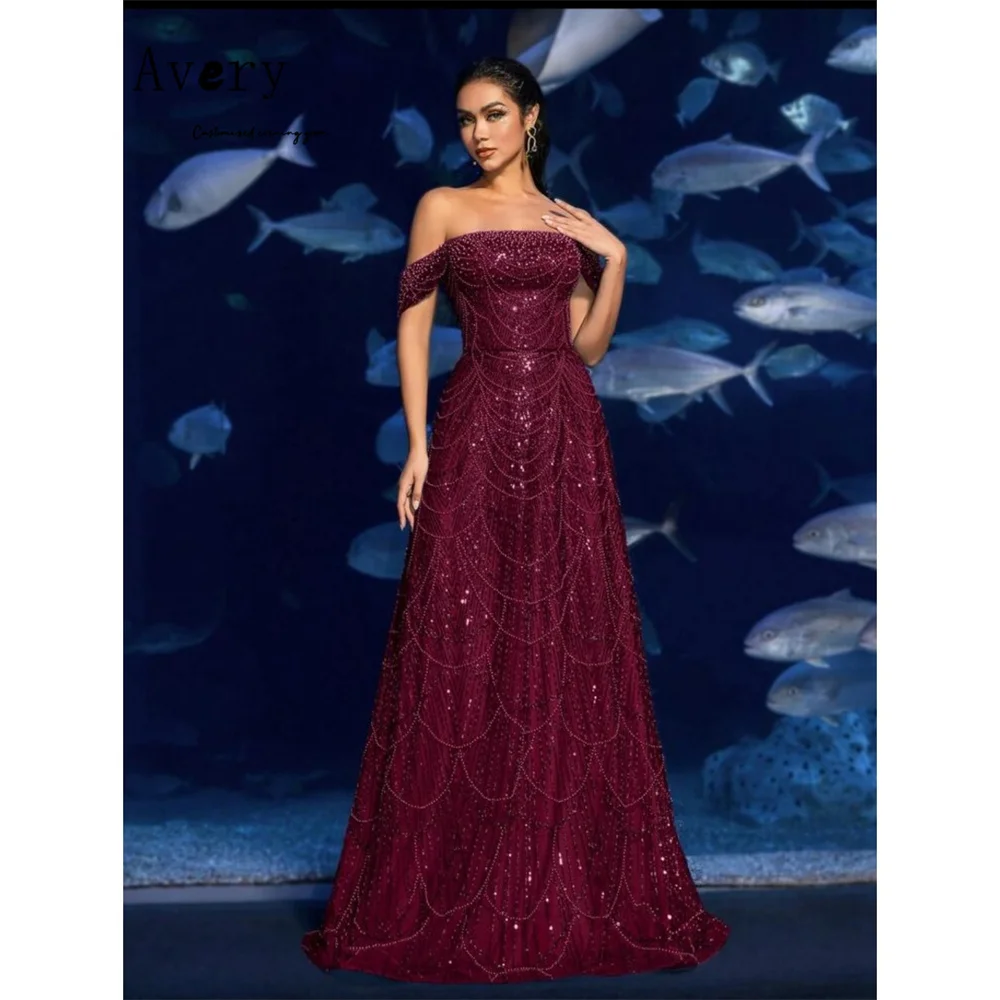 

Avery индивидуальное бордовое вечернее платье трапециевидной формы с открытыми плечами, женское платье для выпускного вечера 2025, роскошные вечерние платья для мероприятий