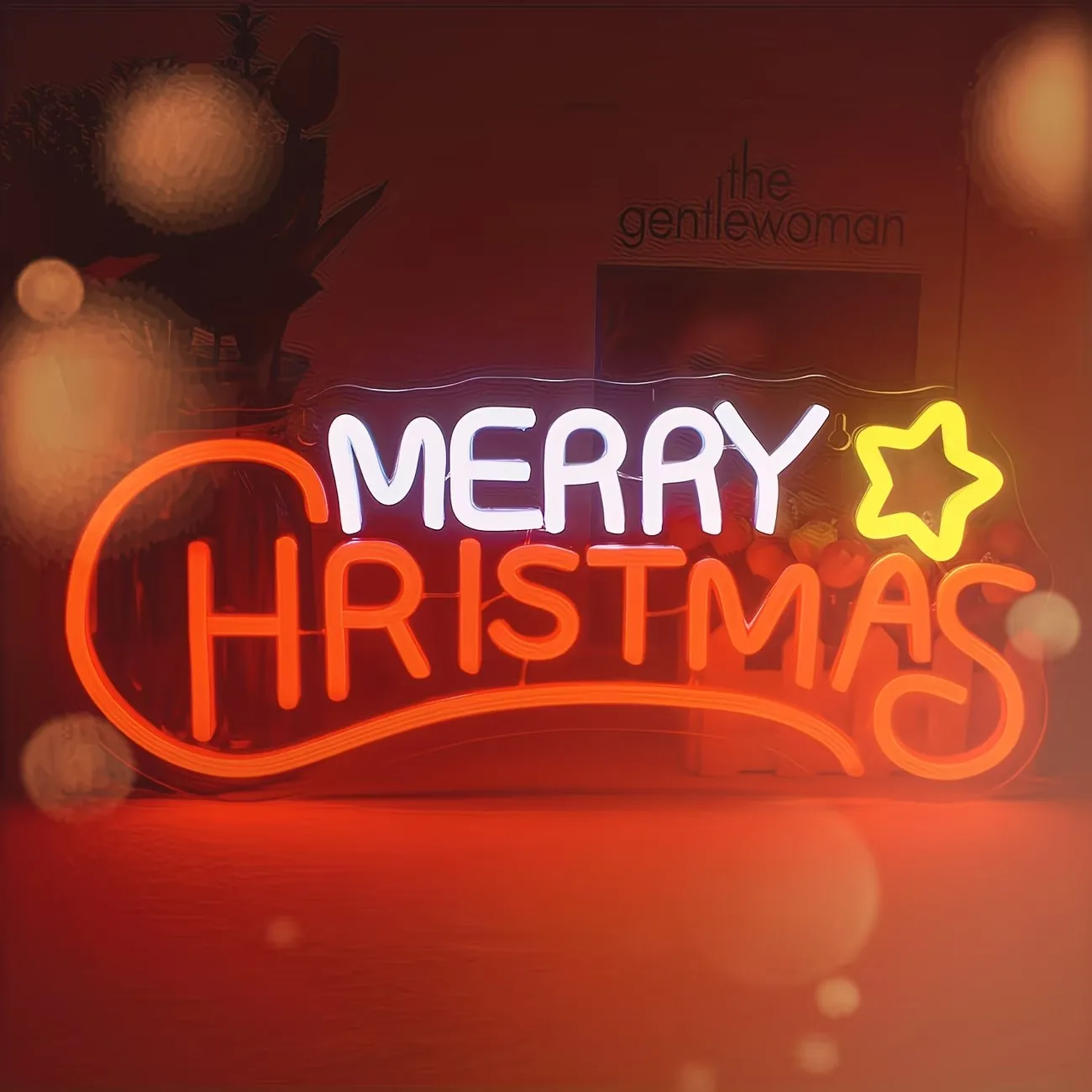 Merry Christmas with Star USB Powered LED Neon Light Wall Decor Christmas Party Home Bar Window Holiday Decoration Gift