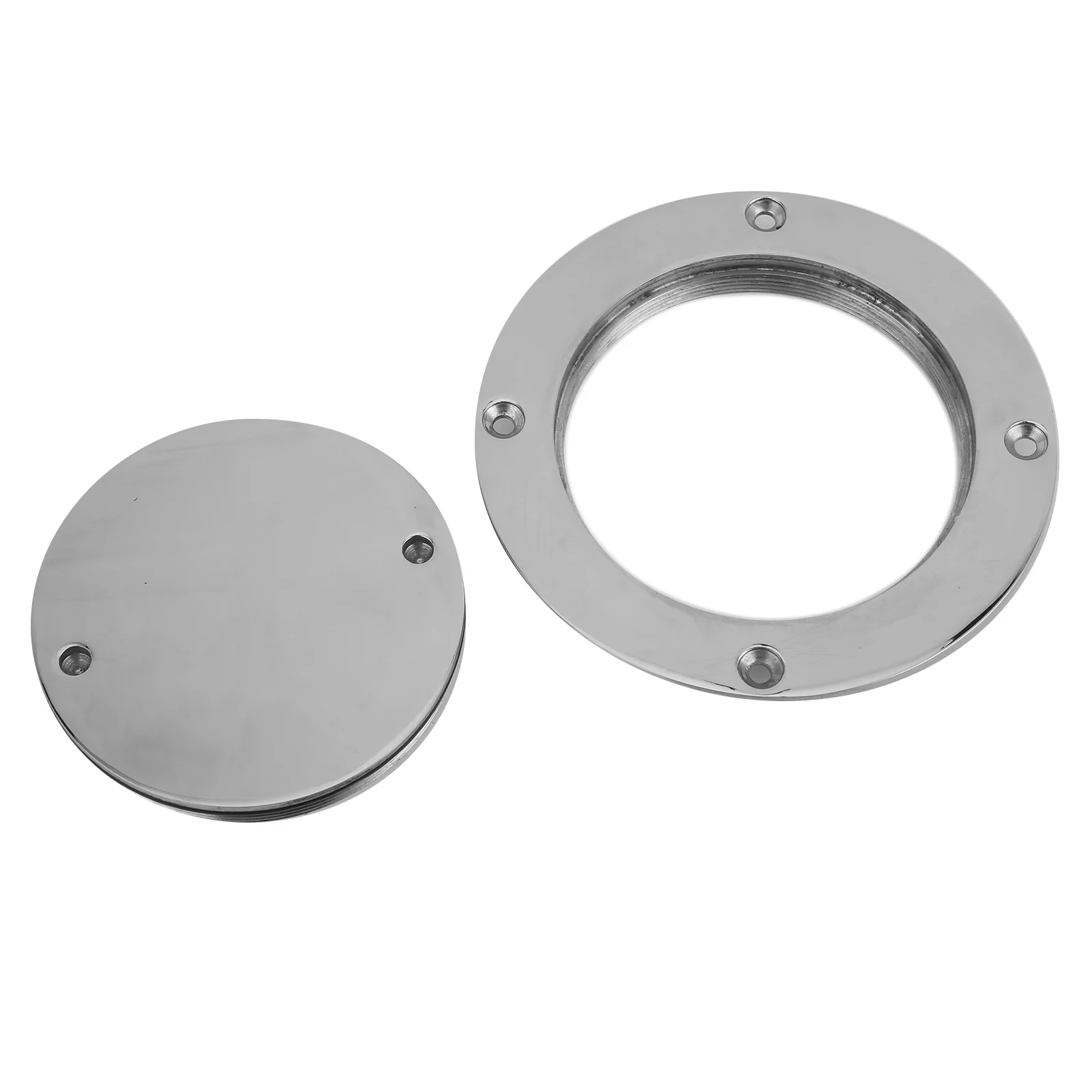 

Deck Plate Deck Hatch Cover Round 4in 316 Stainless Steel Deck Cover Plate with Hole Key for Yacht Marine Hardware Accessory