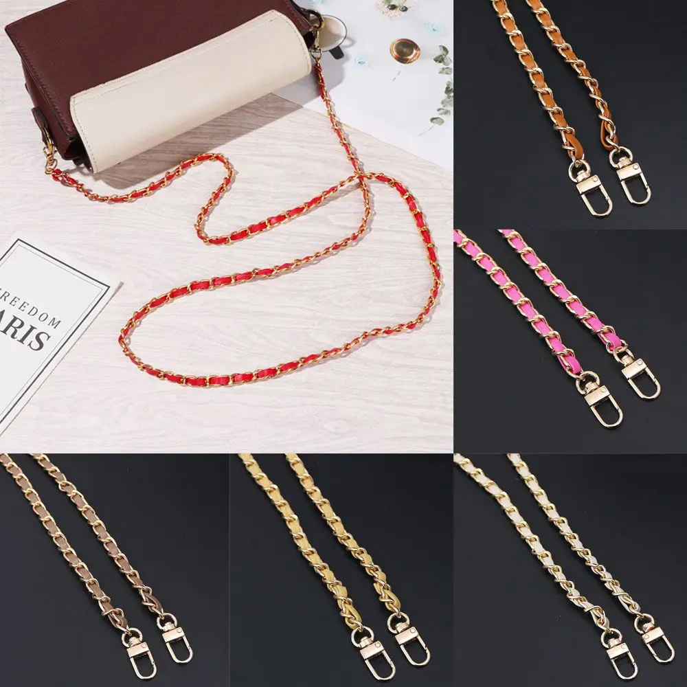 Fashion PU Leather+Metal Chain Shoulder Bag Strap For Women Fashion Bag Crossbody Bag Woman Leather Strap For Handbag 120CM