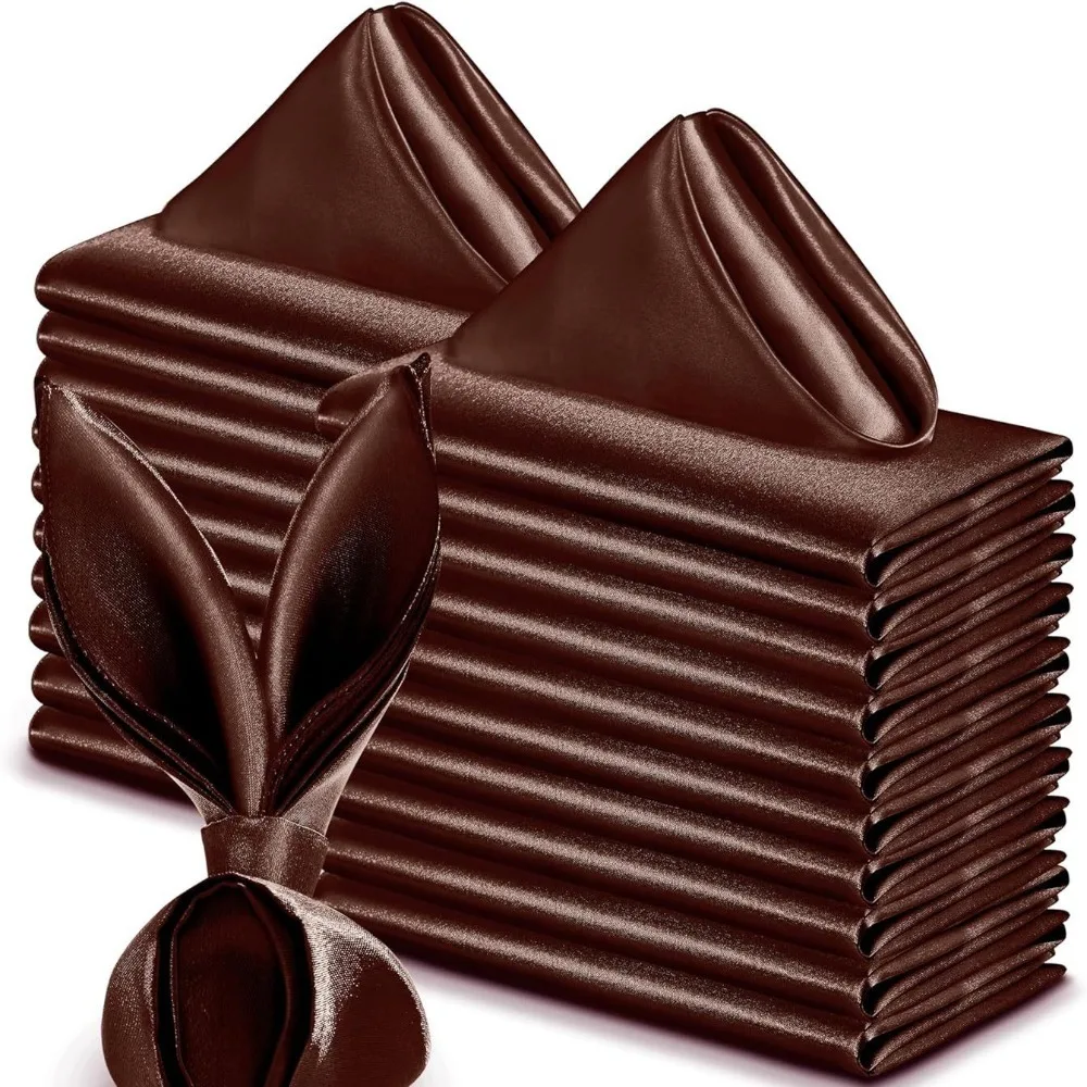 

10pcs Parties Supplies 30x30cm Satin Napkin Soft Reusable Dinner Napkins Washable Table Napkins Banquet