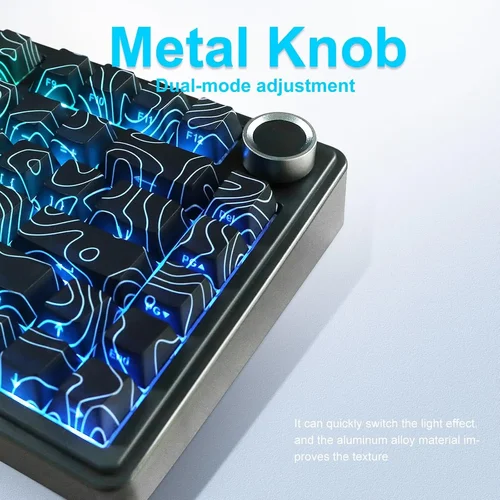 Imagen 2 del producto AULA F75 Teclado mecánico inalámbrico para juegos RGB luz personalizada 75% diseño Tri modos contorno lateral tallado PBT Keycap teclado