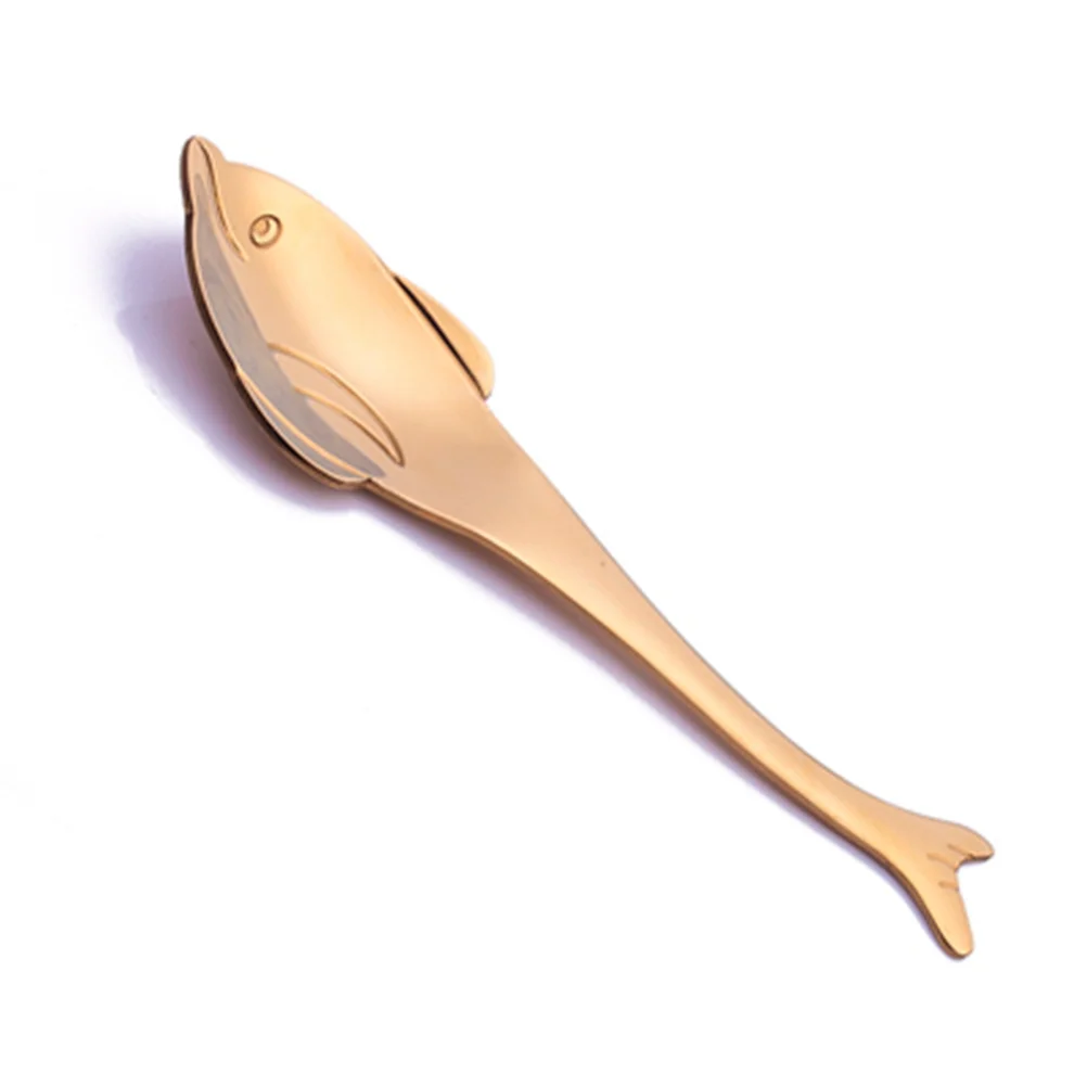 

4Pcs Stainless Steel Dolphin Spoons Cartoon Shape Coffee Dessert Stirring Spoons Sugar Tea Cappuccino Dessert Spoon