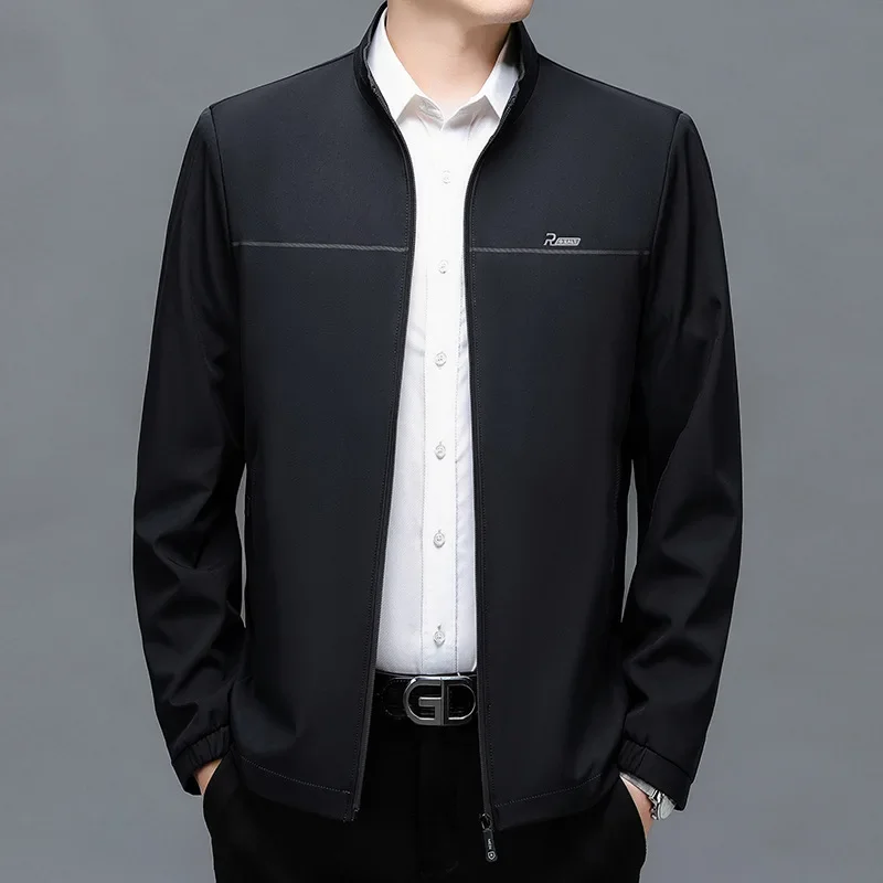 

Брендовое пальто BROWON для мужчин, осень 2025 г., однотонная деловая мужская куртка со стойкой и длинным рукавом, повседневные куртки для мужчин, топ