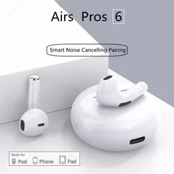 Air Pro 6 TWS Bluetooth Headphone Wireless Earphone HiFi Bass Game Headset Touch Control 6 Generation Pro6 tws Bluetooth Earbuds