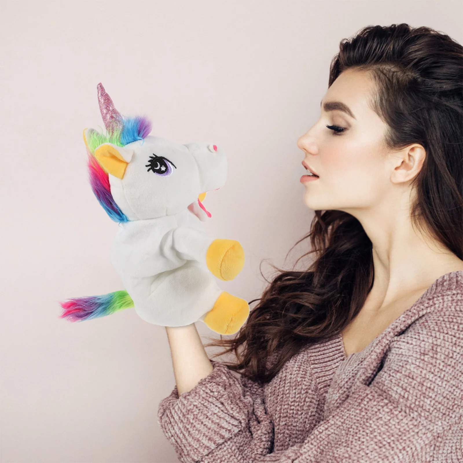 

Unicorn Hand Puppet Puppets for Adults Story Telling The Marionettes Kids Toy Educational