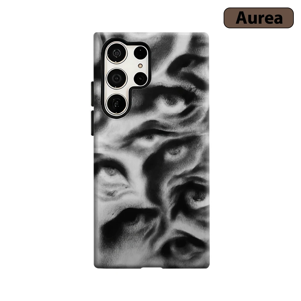 Surreal Eye Textures Phone Case for Samsung Galaxy S25 Ultra S24 S23 Ultra Plus Shockproof Double Layer Tough Back Cover
