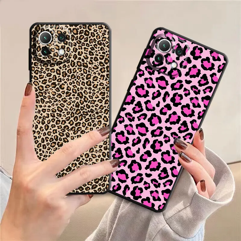 INS Brown Leopard Print Phone Case for Xiaomi 13 12 10T 11 12 Lite 13 14 12T Pro 12T 11T 10T 12 Pro 12X Note10 CC9Pro Silicone