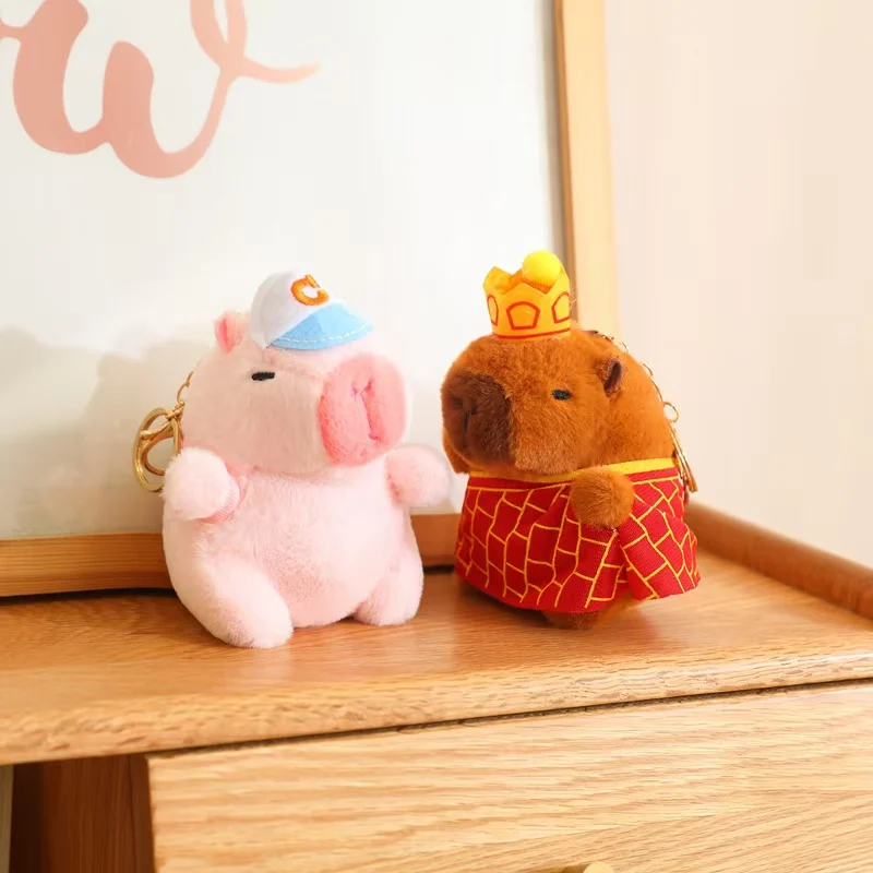 

Cartoon Kawaii capybara plush into plush toy pendant monkey fox dog koala cat plush animal key chain surprise gift