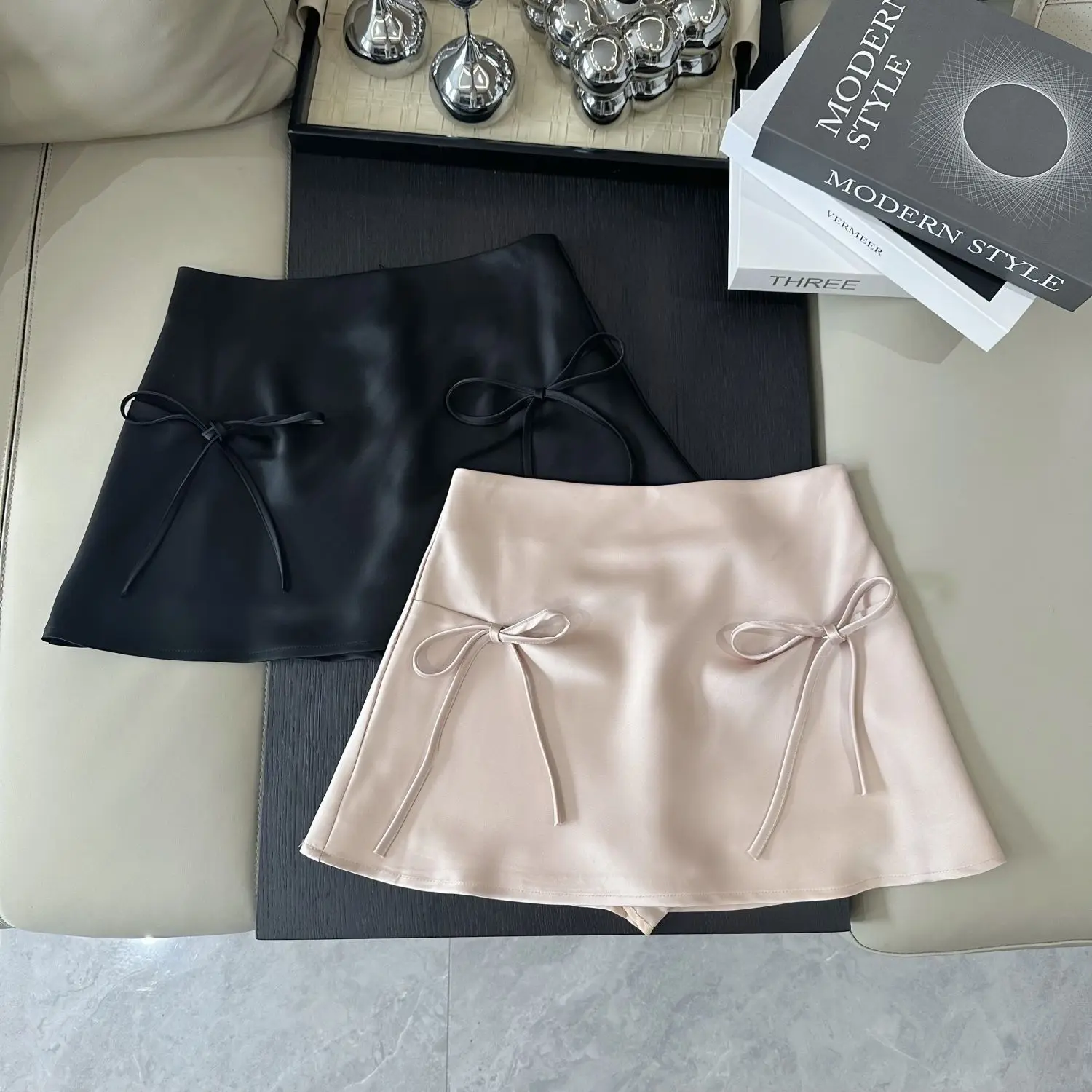 KUSAHIKI Fashion Bow Half Length Skirt for Women Summer Buttocks Wrapped Slimming A-line Skirt Mini Skirts Mujer Faldas