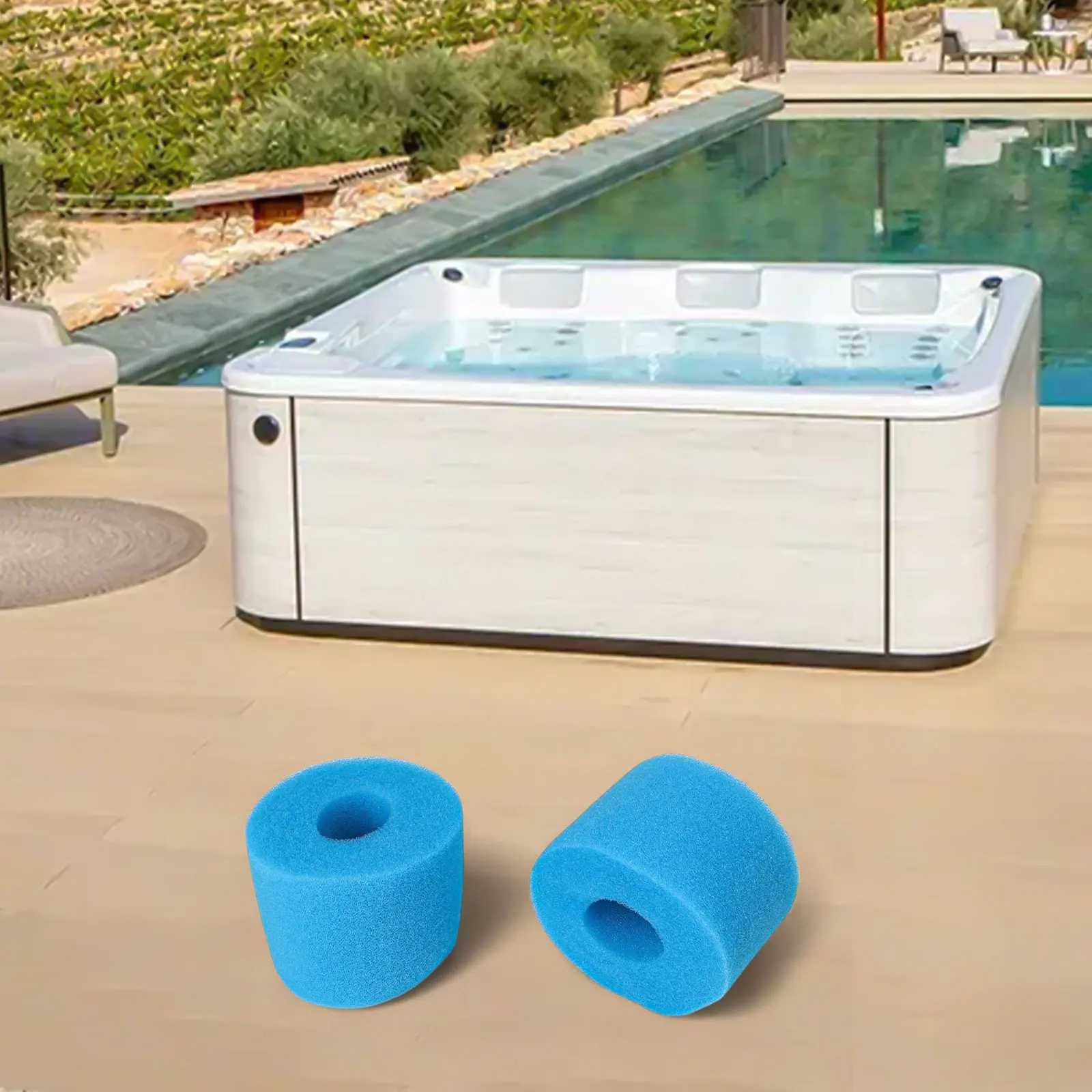 Set of 2 Reusable Foam Filters for S1 VI Spa Models Washable Sponge for Continuous Pool Filtration Performance