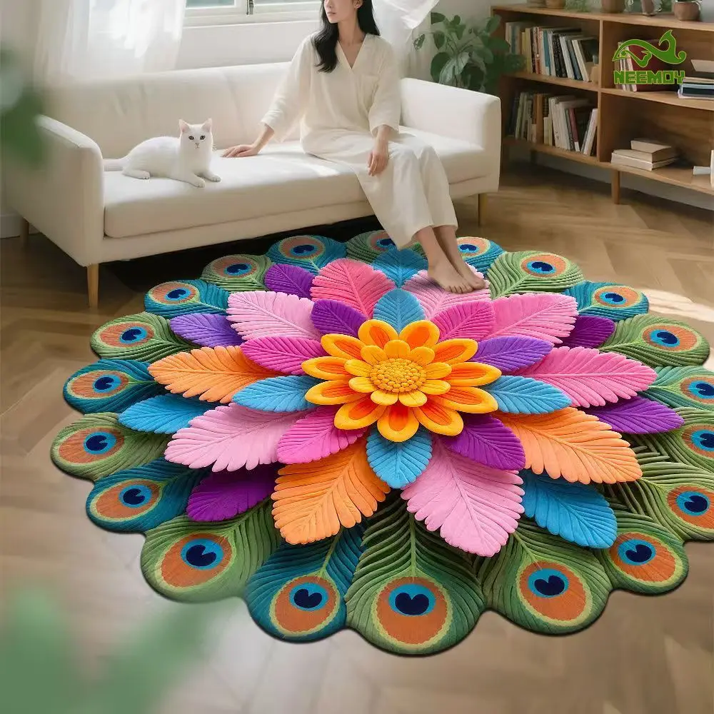 Diatom Mud 3D Floor Mat Irregular Flower Floor Mat Living Room Absorbent Bathroom Household Bathroom Anti Slip Drainage Mat