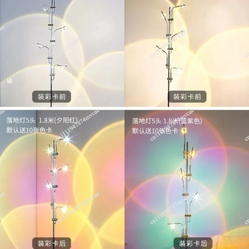 DurableLight And Shadow Floor Lamp Bedroom Bedside Sunset Projection Live Broadcast Atmosphere Lamp Ldecoration Table Lamp