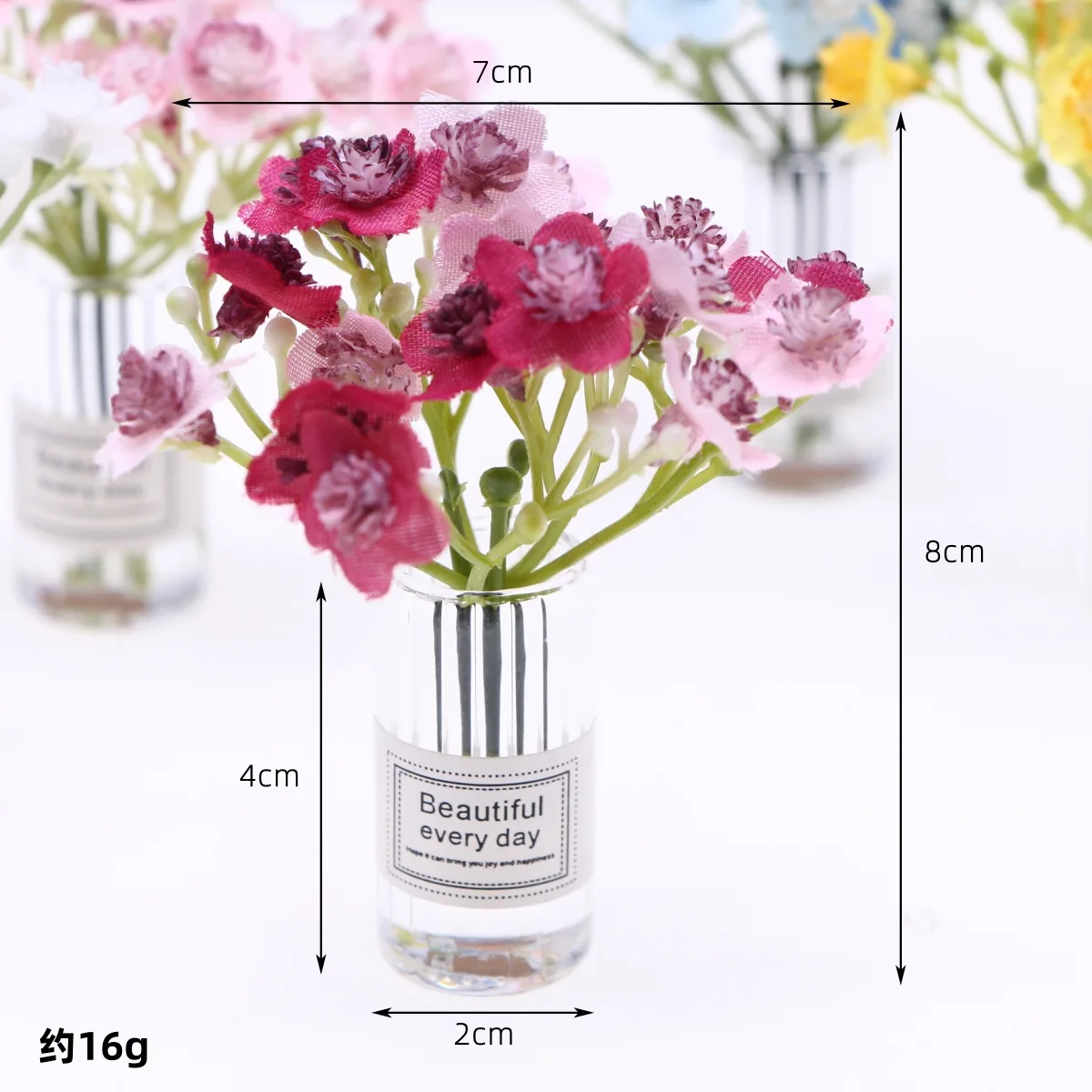 Dollhouse Mini Flower Bouquet Potted Plant Simulation Ornaments BJD Miniature Scene Home Decoration Props Model Doll Accessories